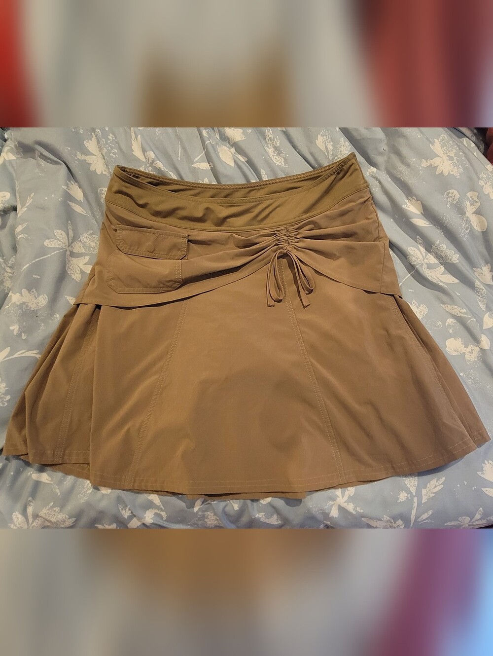 Athleta Beige/Tan Side Ruched TIE Detail Active Skort  10/12